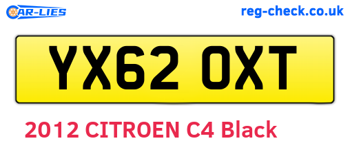 YX62OXT are the vehicle registration plates.
