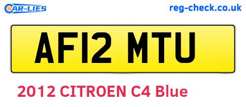AF12MTU are the vehicle registration plates.