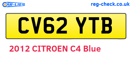 CV62YTB are the vehicle registration plates.