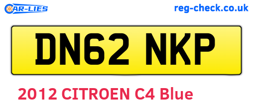 DN62NKP are the vehicle registration plates.
