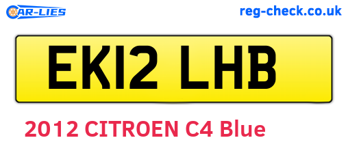 EK12LHB are the vehicle registration plates.