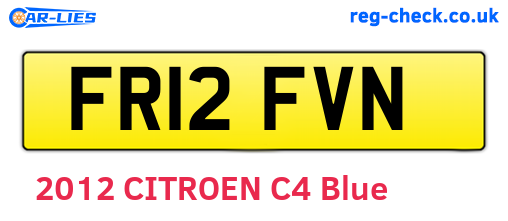 FR12FVN are the vehicle registration plates.