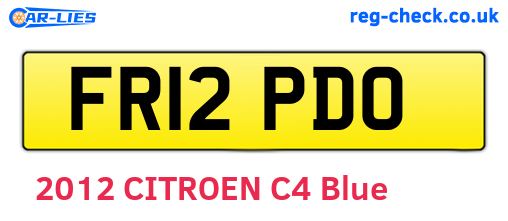 FR12PDO are the vehicle registration plates.