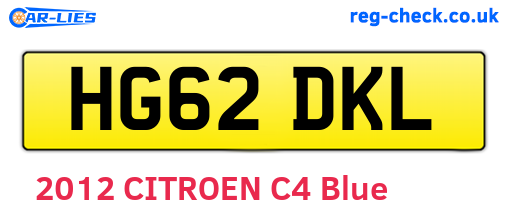 HG62DKL are the vehicle registration plates.