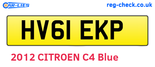 HV61EKP are the vehicle registration plates.