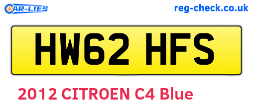 HW62HFS are the vehicle registration plates.