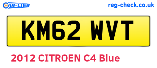 KM62WVT are the vehicle registration plates.