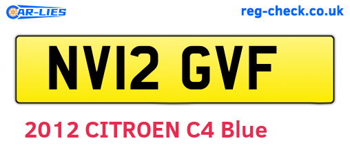 NV12GVF are the vehicle registration plates.