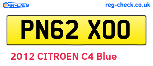 PN62XOO are the vehicle registration plates.