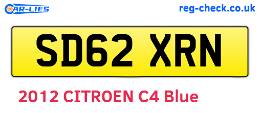 SD62XRN are the vehicle registration plates.