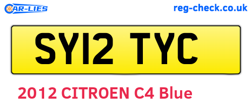 SY12TYC are the vehicle registration plates.
