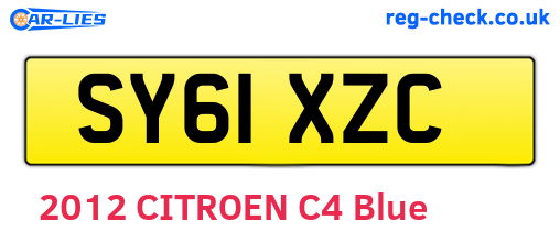 SY61XZC are the vehicle registration plates.