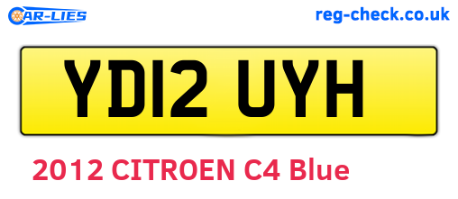 YD12UYH are the vehicle registration plates.