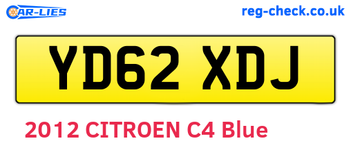 YD62XDJ are the vehicle registration plates.