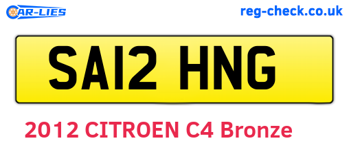SA12HNG are the vehicle registration plates.