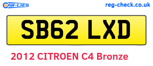 SB62LXD are the vehicle registration plates.