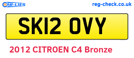 SK12OVY are the vehicle registration plates.