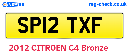 SP12TXF are the vehicle registration plates.