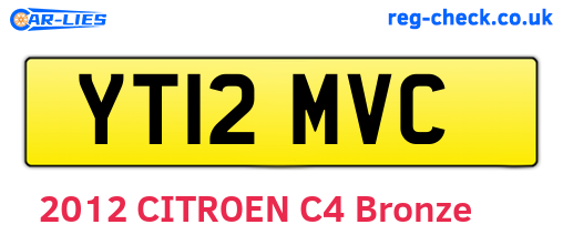 YT12MVC are the vehicle registration plates.