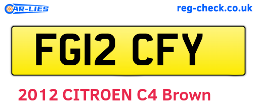 FG12CFY are the vehicle registration plates.