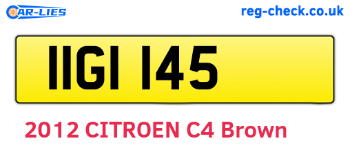 IIG1145 are the vehicle registration plates.