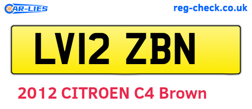 LV12ZBN are the vehicle registration plates.