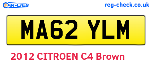 MA62YLM are the vehicle registration plates.