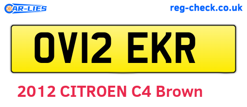 OV12EKR are the vehicle registration plates.