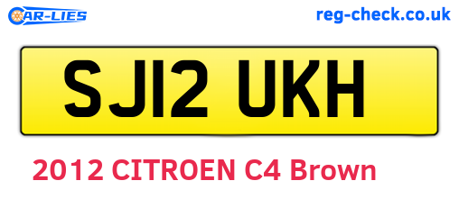 SJ12UKH are the vehicle registration plates.