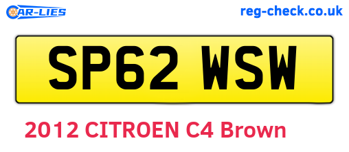 SP62WSW are the vehicle registration plates.