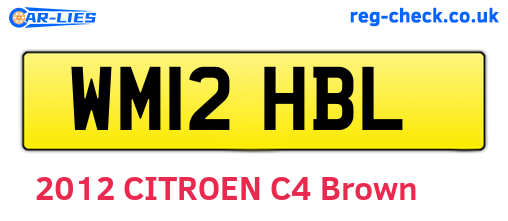 WM12HBL are the vehicle registration plates.