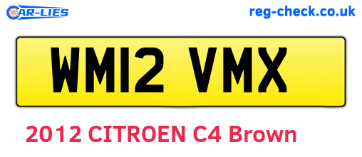 WM12VMX are the vehicle registration plates.