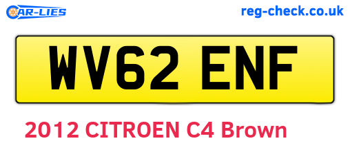 WV62ENF are the vehicle registration plates.