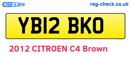 YB12BKO are the vehicle registration plates.