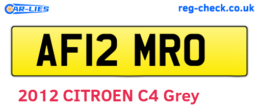 AF12MRO are the vehicle registration plates.
