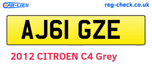 AJ61GZE are the vehicle registration plates.