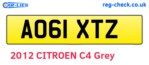 AO61XTZ are the vehicle registration plates.