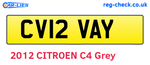 CV12VAY are the vehicle registration plates.