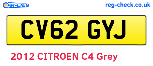 CV62GYJ are the vehicle registration plates.