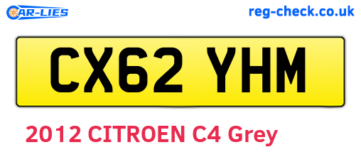 CX62YHM are the vehicle registration plates.