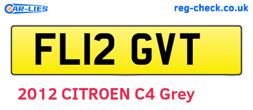 FL12GVT are the vehicle registration plates.