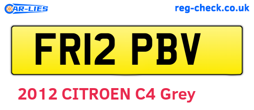 FR12PBV are the vehicle registration plates.