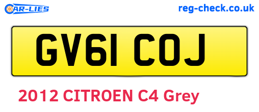 GV61COJ are the vehicle registration plates.
