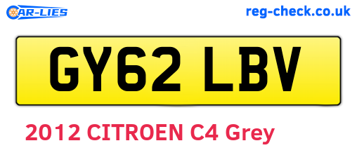 GY62LBV are the vehicle registration plates.