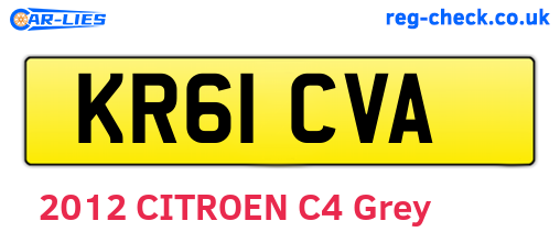 KR61CVA are the vehicle registration plates.