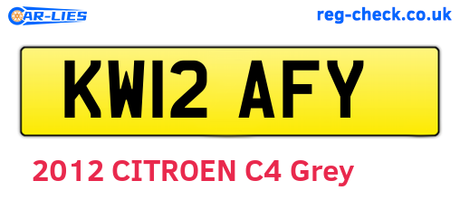 KW12AFY are the vehicle registration plates.