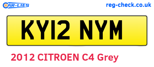 KY12NYM are the vehicle registration plates.