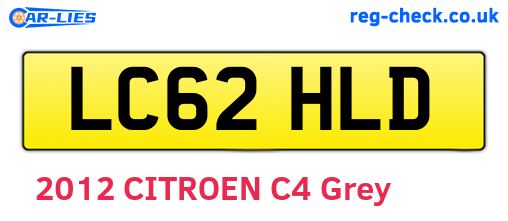 LC62HLD are the vehicle registration plates.