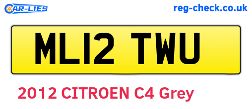 ML12TWU are the vehicle registration plates.