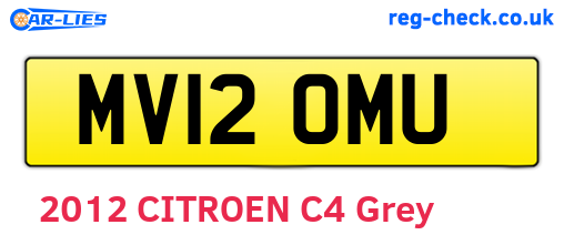 MV12OMU are the vehicle registration plates.